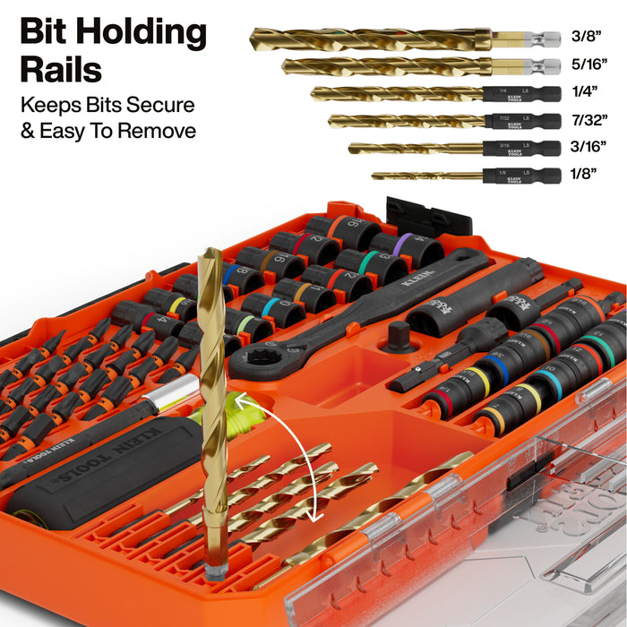 Klein Tools KNECT Impact-Rated Drill and Driver Combo Set, SAE/Metric, 65-Piece
