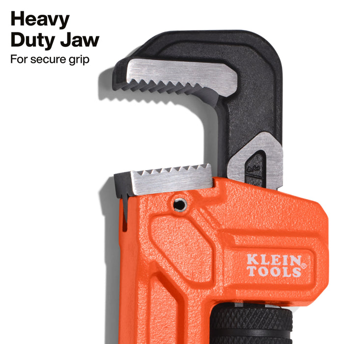 Klein Tools Adjustable Cast Iron Pipe Wrench, 10-Inch