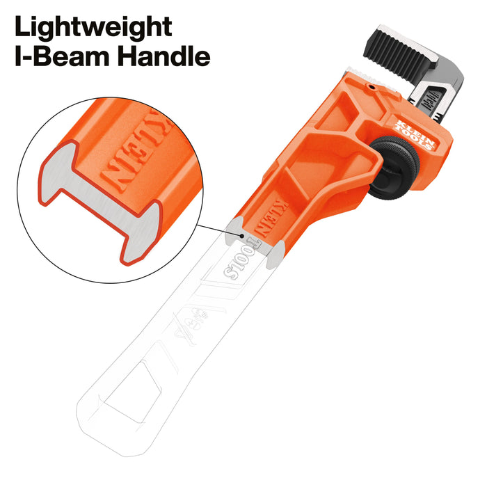 Klein Tools Adjustable Cast Iron Pipe Wrench, 10-Inch