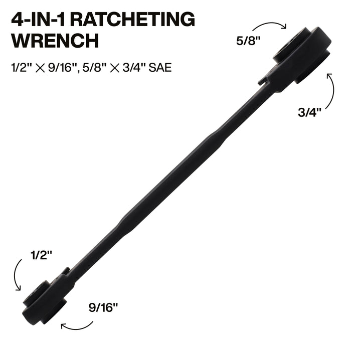 Klein Tools 4-in-1 Ratcheting Wrench, Medium