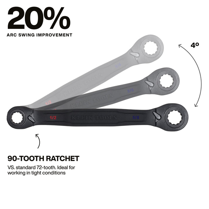 Klein Tools 4-in-1 Ratcheting Wrench, Medium