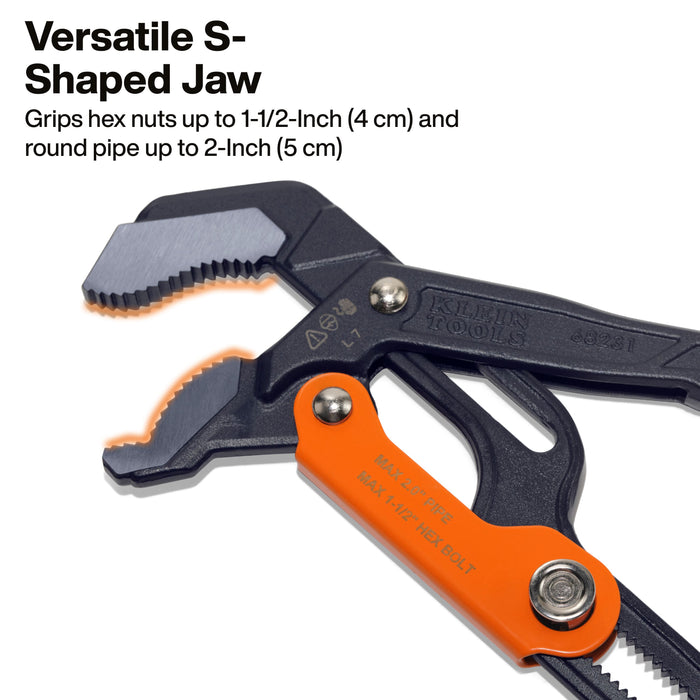 Klein Tools Quick-Adjust S-Jaw Pipe Wrench, 17-Inch