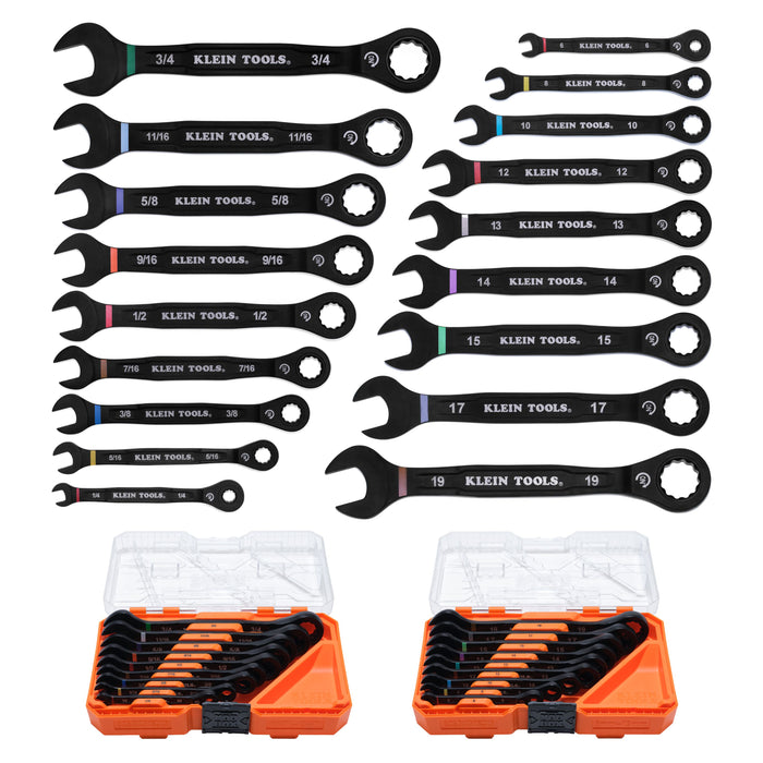 Klein Tools Ratcheting Combination Wrench Set 18-Piece