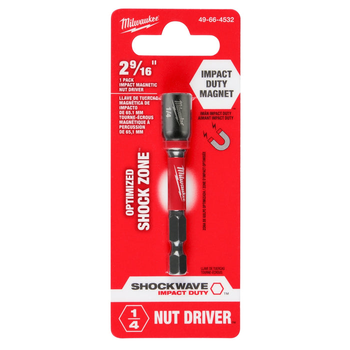 Milwaukee SHOCKWAVE™ Impact Duty 1/4" x 2-9/16" Magnetic Nut Driver