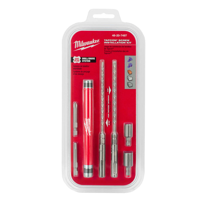 Milwaukee 7pc. SDS Plus M/2™ 2-Cutter Concrete Screw Install Kit