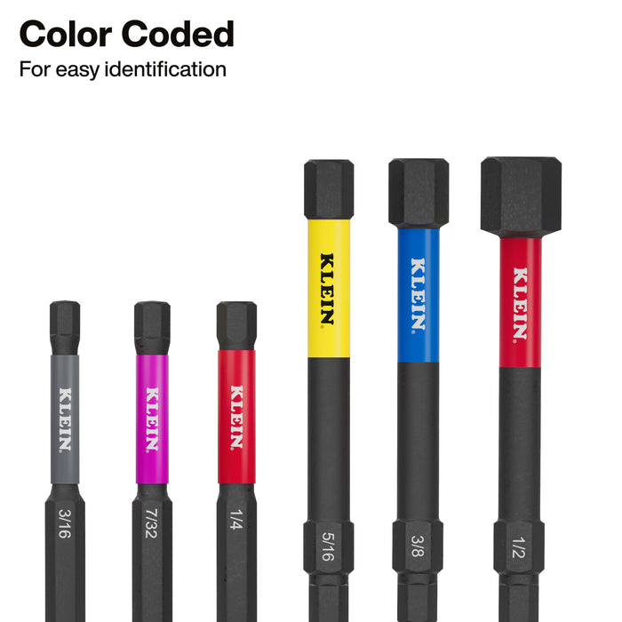 Klein Tools Extended Reach Impact Folding Hex Key Set, SAE