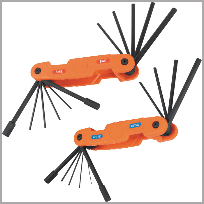 Klein Tools Pro Folding Hex Key Set, SAE and Metric, Model 70552*