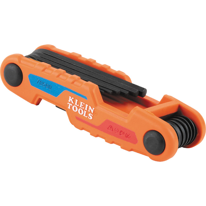 Klein Tools Compact Folding Hex Key Set, 12-Key, SAE, Metric Sizes, Model 70590*