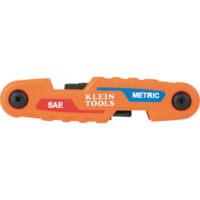 Klein Tools Compact Folding Hex Key Set, 12-Key, SAE, Metric Sizes, Model 70590*
