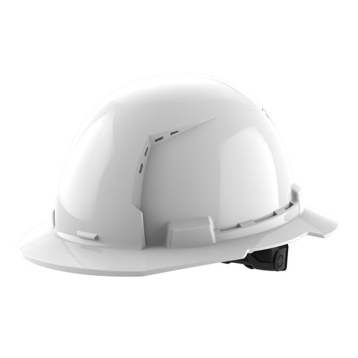 Milwaukee White Full Brim Vented Hard Hat w/6pt Ratcheting Suspension - Type 1, Class C