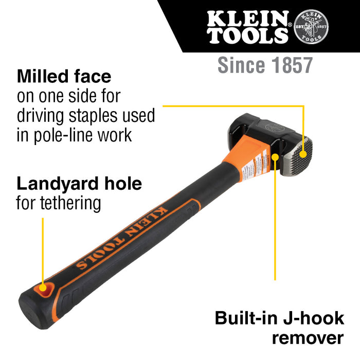 Klein Tools Lineman's Milled-Face Hammer, Model 80936MF*
