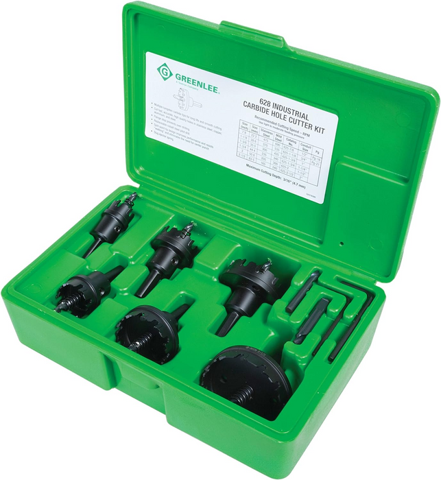 Greenlee One-Piece Carbide-Tipped Hole Cutter Set, Model 628*