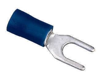 IDEAL Blue Vinyl Insulated Spade Terminals 8 Stud Size Pack of 25, Model 83-7161