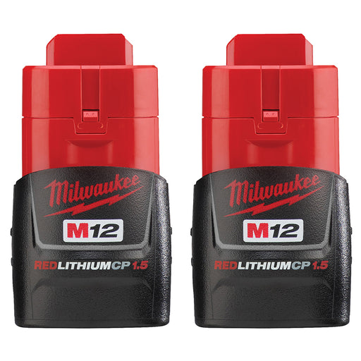 Milwaukee M12™ REDLITHIUM™ 1.5Ah Compact Battery Pack (2 Piece)