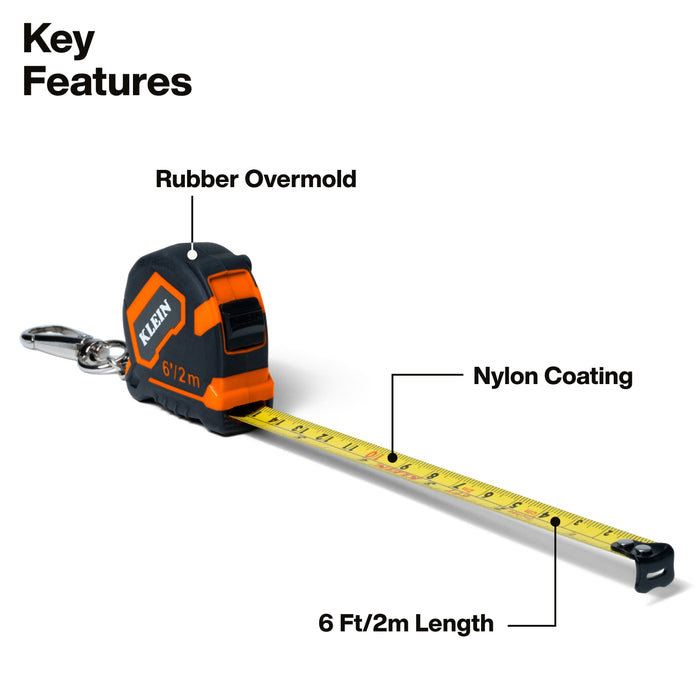 Klein Tools 6-Foot Keychain Tape Measure