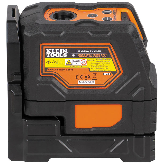 Klein Tools Green Rechargeable Cross-Line Laser Level, Model 93LCLGR