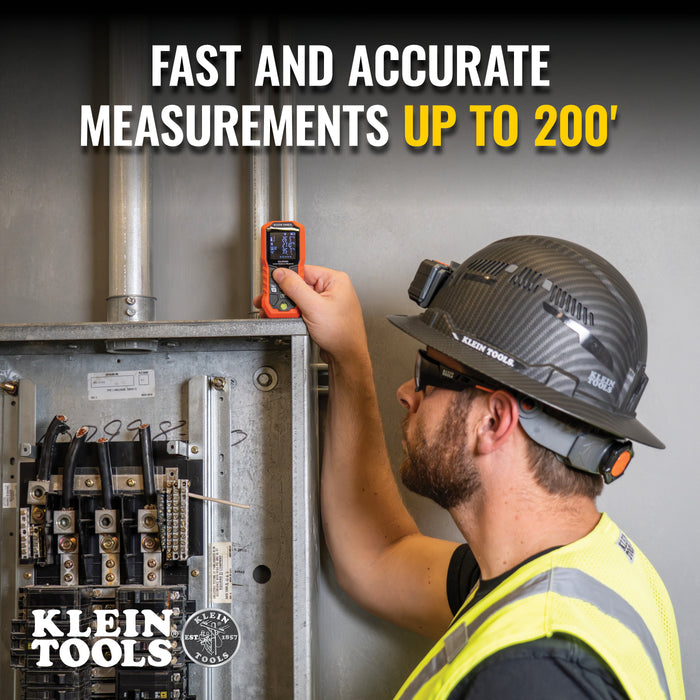 Klein Tools Laser Distance Measurer, Up to 200', Model 93LDM200*