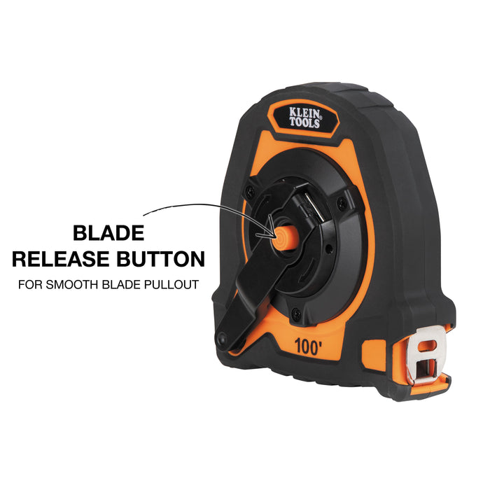 Klein Tools Closed Reel Long Tape Measure, 100-Foot