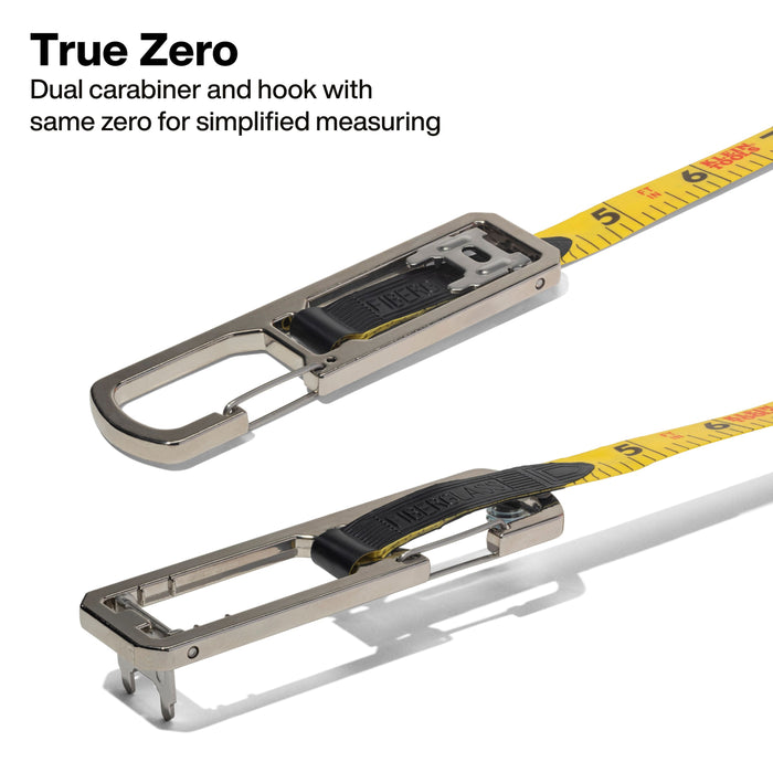 Klein Tools 100-Foot Open Reel Tape Measure with Single Hook and Carabiner