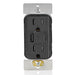Leviton Decora 60W USB-A/C PD Wall Outlet, 15A TR Receptacle, Wallplate not included, AC1P6-E Black