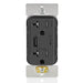 Leviton Decora 60W USB-A/C PD Wall Outlet, 20A TR Receptacle, Wallplate not included, AC2P6-E Black