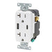 Leviton Decora 27W USB-A/C Wall Outlet, 20A TR Receptacle, Wallplate not included, AC2X3-W White