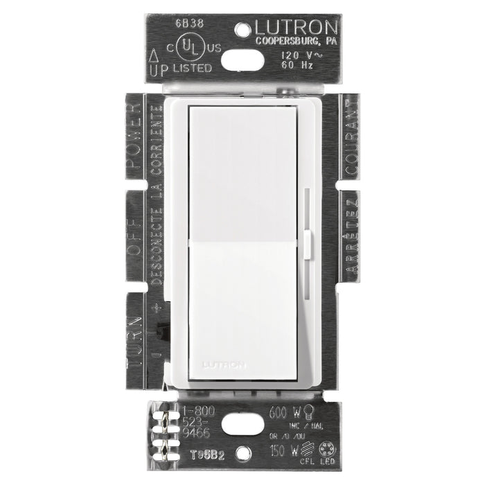 Lutron Diva C-L Dimmer for Dimmable CFL & LED Bulbs, Maximum 250W, White, Model DVCL-253PH-WH*