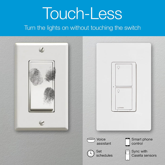 Kit d'interrupteur intelligent et de télécommande Lutron Caseta, P-PKG1WS-WH*