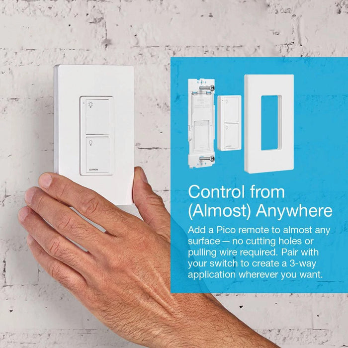 Kit d'interrupteur intelligent et de télécommande Lutron Caseta, P-PKG1WS-WH*