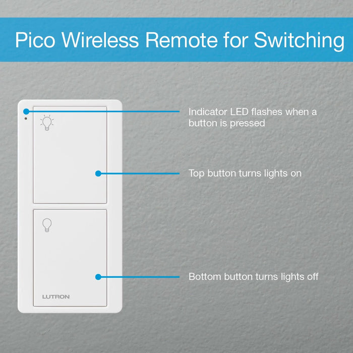 Kit d'interrupteur intelligent et de télécommande Lutron Caseta, P-PKG1WS-WH*