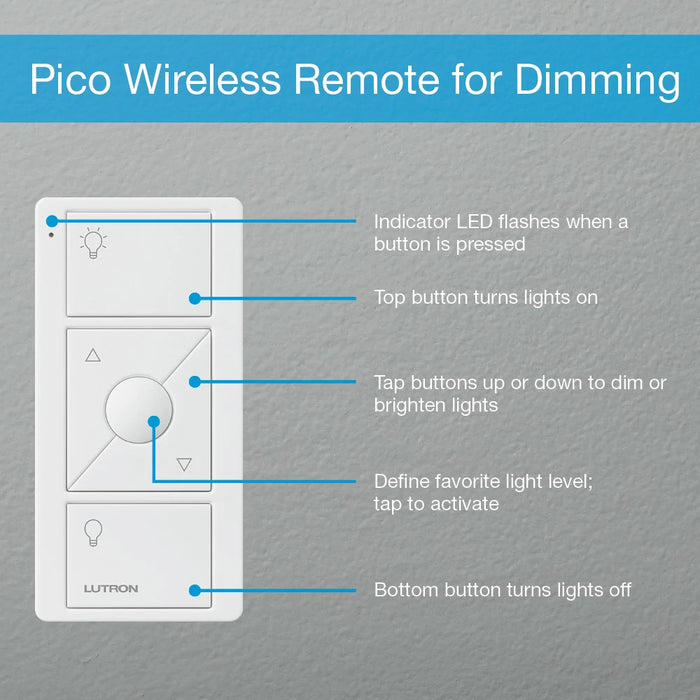 Lutron Caseta Lamp Dimmer & Remote Kit, Model P-PKG1P-WH