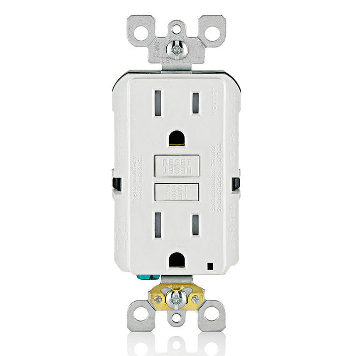 Leviton Decora 15 Amp Tamper-Resistant Slim GFCI Receptacle/Outlet with Wall Plate (2-Pack)