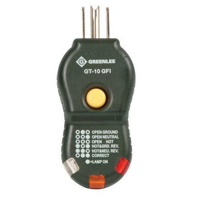 Greenlee Cube Circuit Tester for GFCI Receptacles and 120V Outlets, Model GT-10GFI