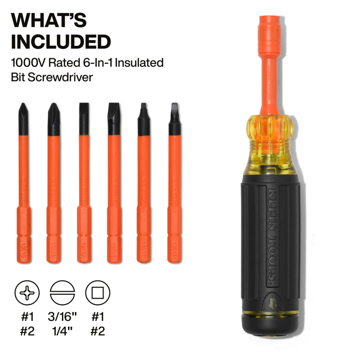 Klein Tools  6-in-1 Insulated Auto-Lock Screwdriver 32306INS