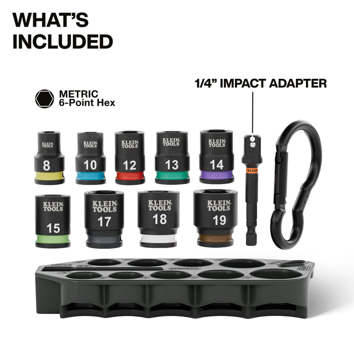 Klein Tools Grab-And-Go Impact Socket Set Metric 10pc  33809M