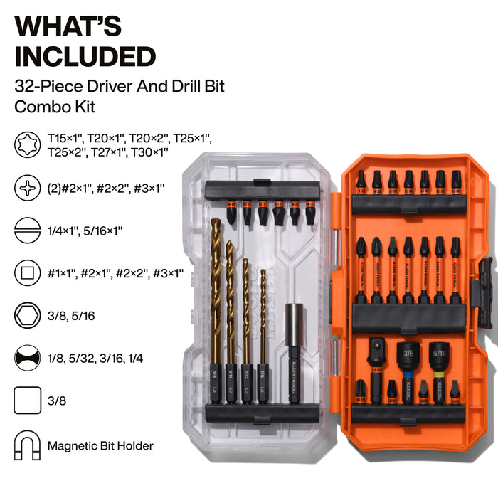 Klein Tools Drill and Driver Bit Set, 32-Piece 33811