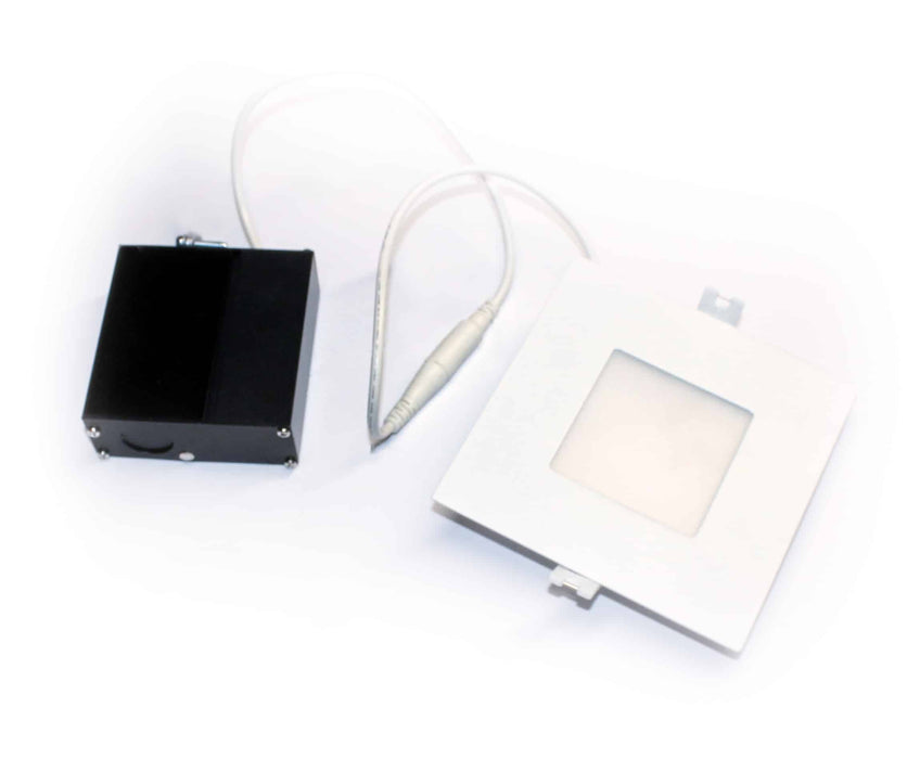 Magic Lite 4"LED Downlight 3000K, Gen III, warm white, Square white trim, remote driver