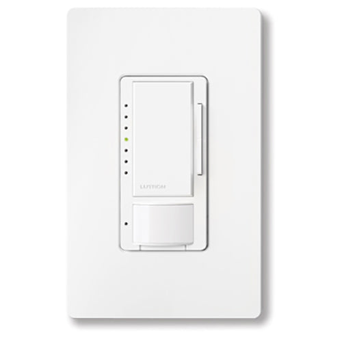 Lutron Maestro LED+ Dimmer and 1.5 Amp Motion Sensor, Single Pole and Multi-Location, White, Model MSCL-OP153MH-WHC