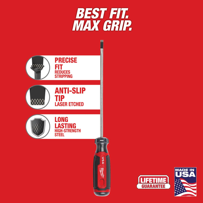 Milwaukee 6 PC. Cushion Grip Screwdrivers Set (USA) w/PACKOUT Low-Profile Compact Organizer