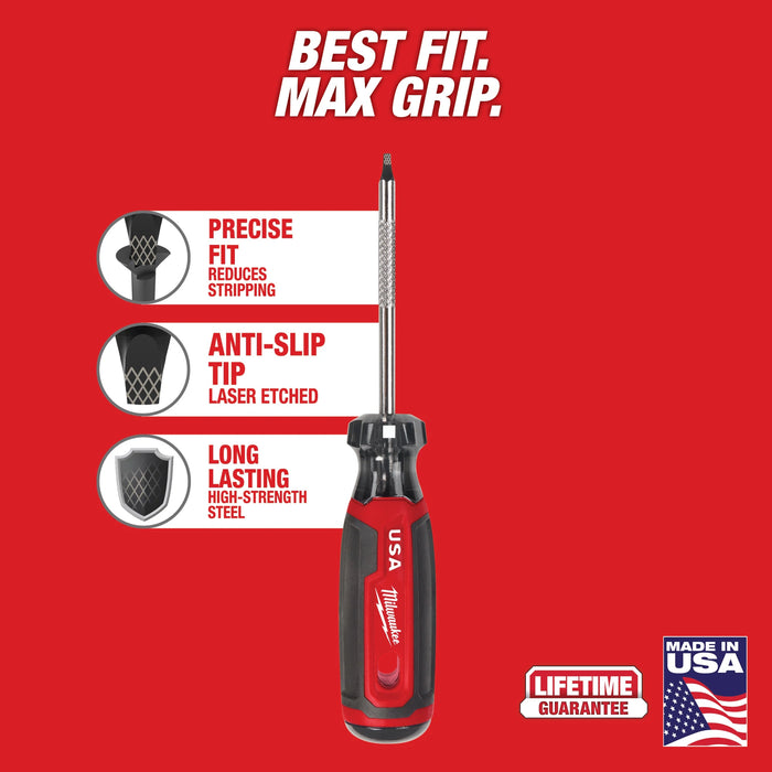 Milwaukee 6 PC. Cushion Grip Screwdrivers Set (USA) w/PACKOUT Low-Profile Compact Organizer