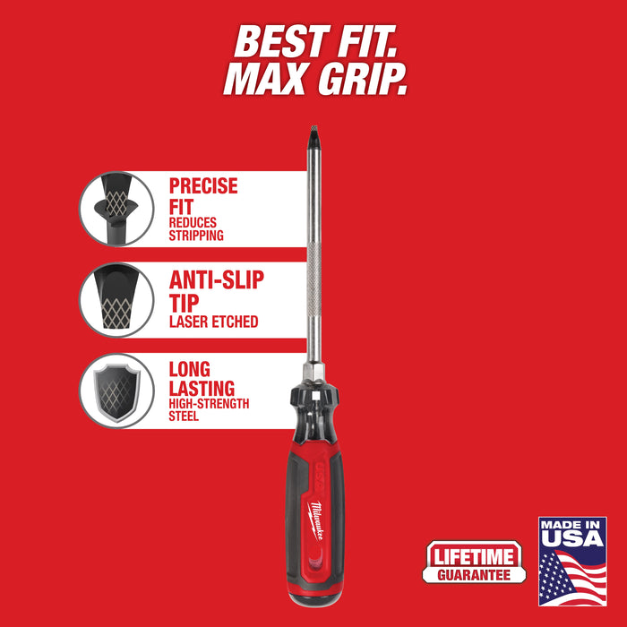 Milwaukee 6 PC. Cushion Grip Screwdrivers Set (USA) w/PACKOUT Low-Profile Compact Organizer