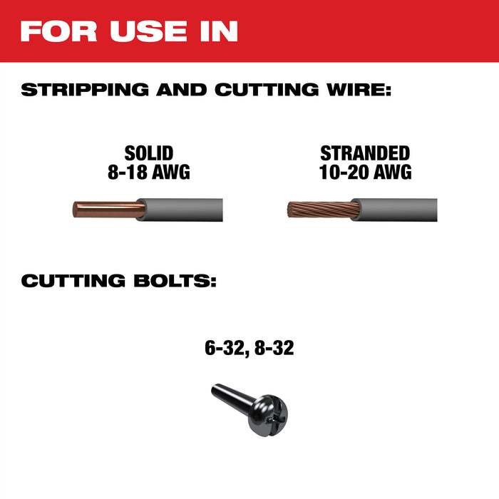 Milwaukee 8-20 AWG Dipped Grip Wire Stripper & Cutter (USA)