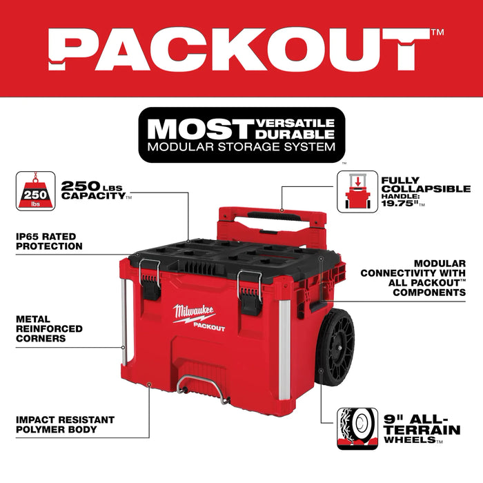Milwaukee Tool PACKOUT 22 in. Rolling Modular Tool Box for Storage