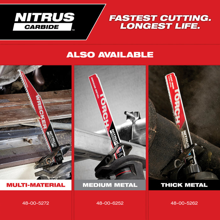 Milwaukee 6" 5 TPI AX w/NITRUS Carbide Teeth SAWZALL Blade for Wood with Nails 3PK