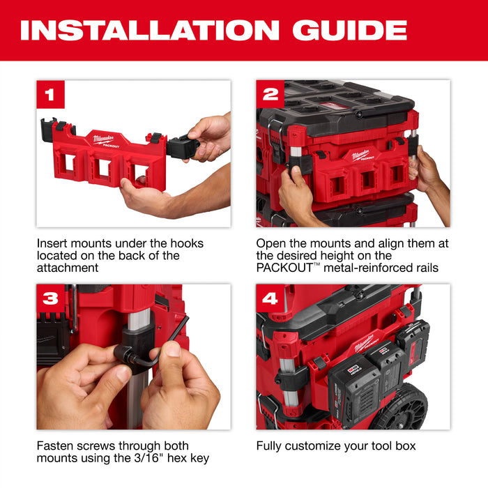 Milwaukee PACKOUT Tool Box 2-Bin Attachment