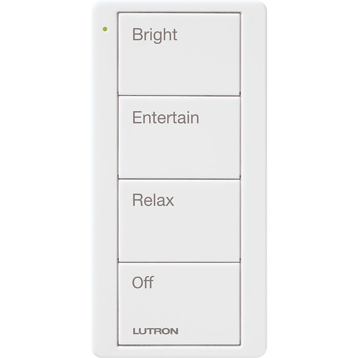 Télécommande intelligente Lutron à 4 boutons « Relax/Luminosité/Divertissement/Arrêt », modèle PJ2-4B-GWH-P03*