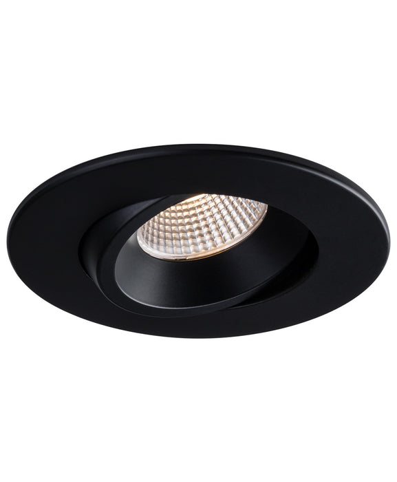 Liteline 4" Luna LED Black Round Regressed Gimbal Recessed Fixture, Dim to Warm, Model RA4-12RG-DTW90BK*