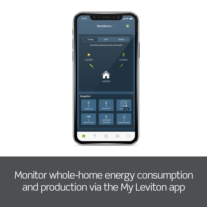 Leviton Whole Home Energy Monitor with 1 Pair of Current Transformer, Model LWHEM-2*