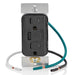 Leviton Decora 60W USB-A/C PD Wall Outlet, 15A TR Receptacle, Wallplate not included, AC1P6-E Black