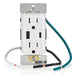 Leviton Decora 60W USB-A/C PD Wall Outlet, 15A TR Receptacle, Wallplate not included, AC1P6-W White